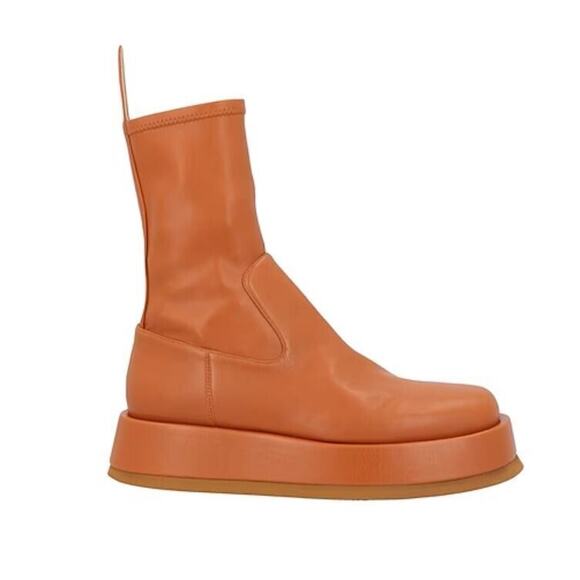 GIA Borghini x RHW sz 41 / 11 Boots Platform Ankle Flat Boot Cognac Tan